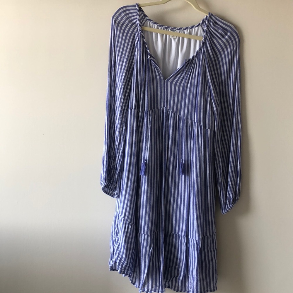 Purple & White Striped Dress